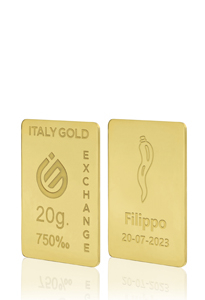 Lingotto Oro Corno portafortuna 18 Kt da 20 gr. - Idea Regalo Portafortuna - IGE: Italy Gold Exchange